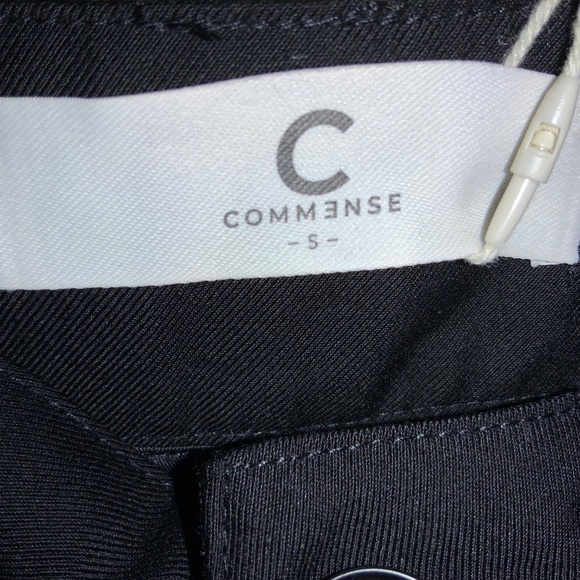 Commense black high waist front zip pants Sz S belt loops pockets New - Picture 5 of 6